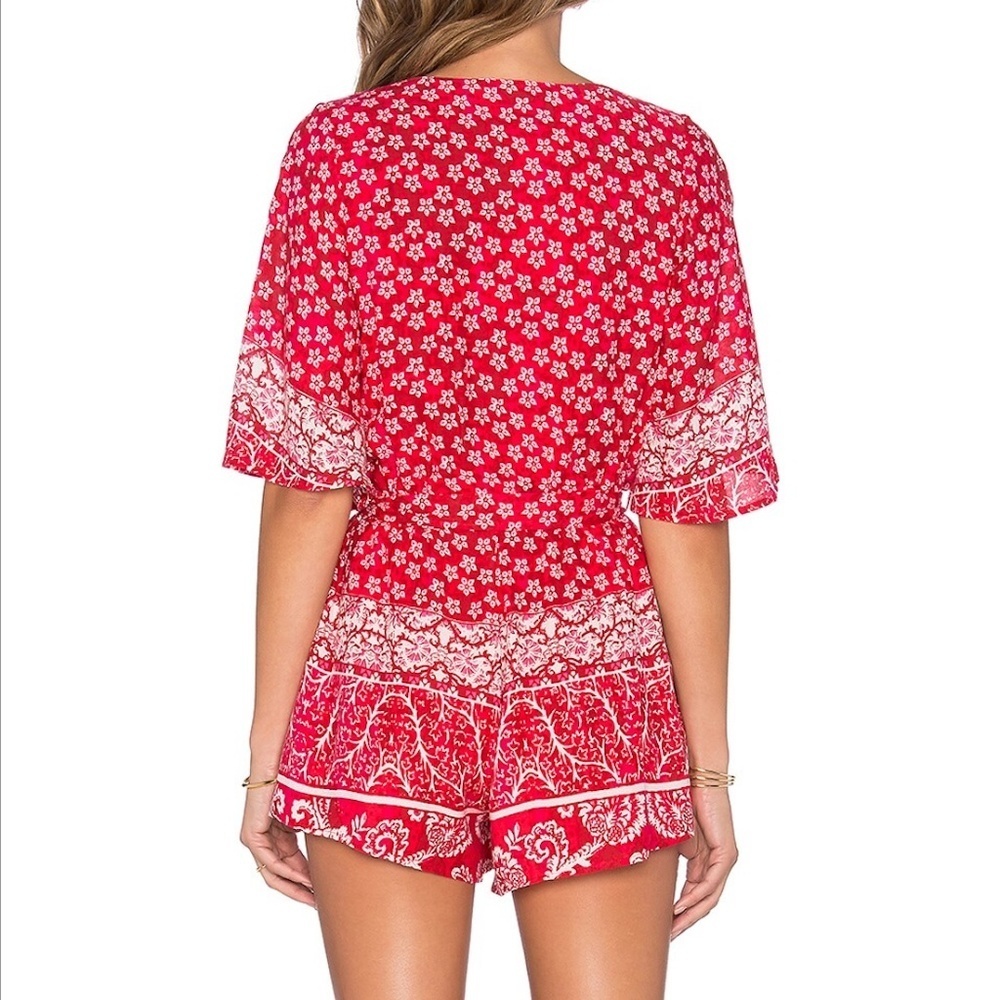 Lovers + Friends Isabelle Romper in Red Scarf - Picture 3 of 11